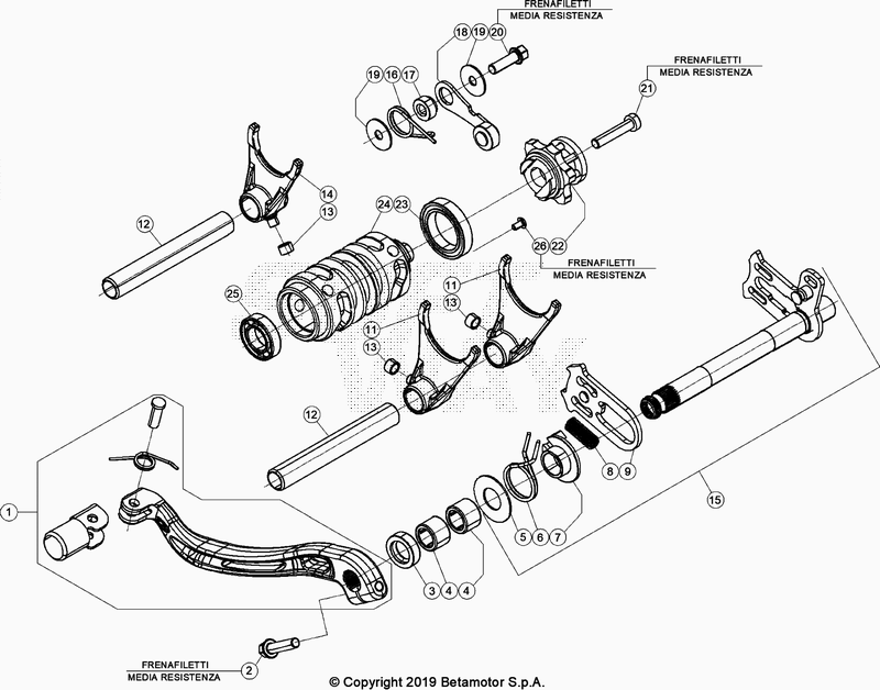 Spare part for BETA 300  ENDURO RR 300 2T 2021 - Sélection de vitesses