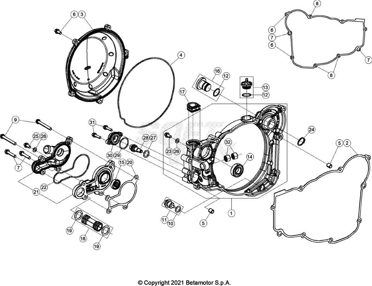 Spare part for BETA 300  ENDURO RR 300 2T 2021 - Carter d'embrayage
