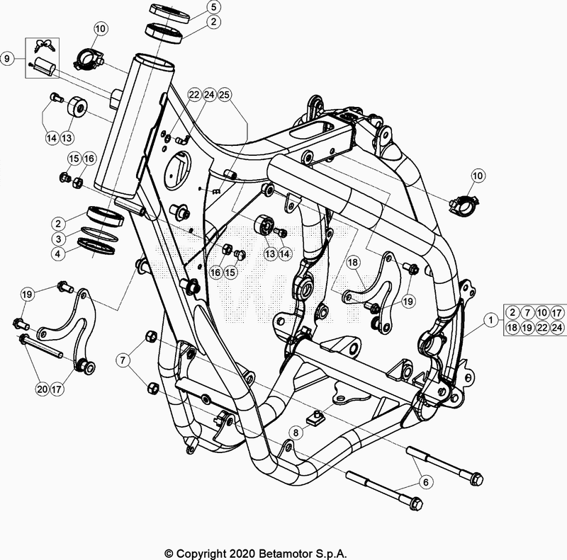 Spare parts for BETA 300  ENDURO RR 300 2T 2021 - Chassis