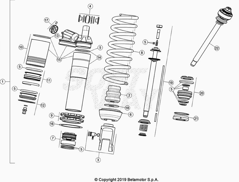 Spare parts for BETA 300  ENDURO RR 300 2T 2021 - Suspension