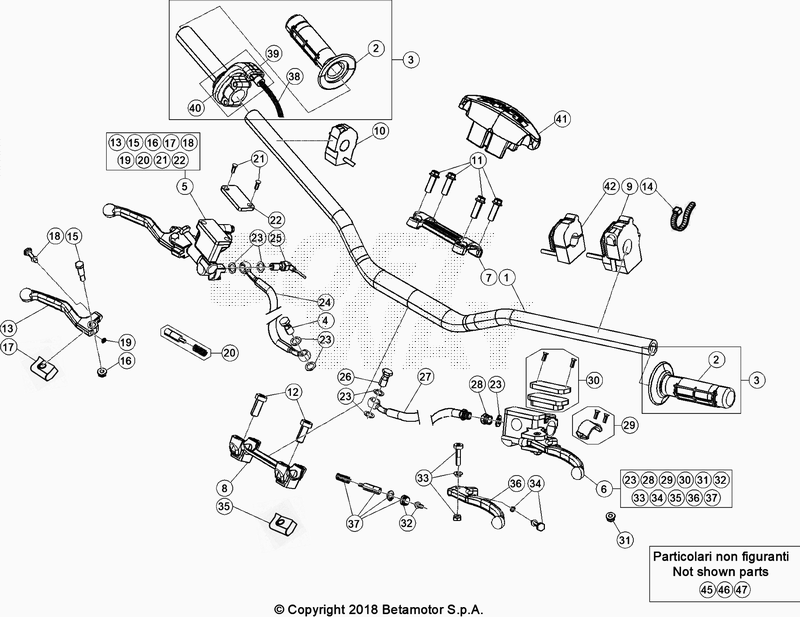 Spare parts for BETA 300  ENDURO RR 300 2T 2021 - Commandes-Guidon