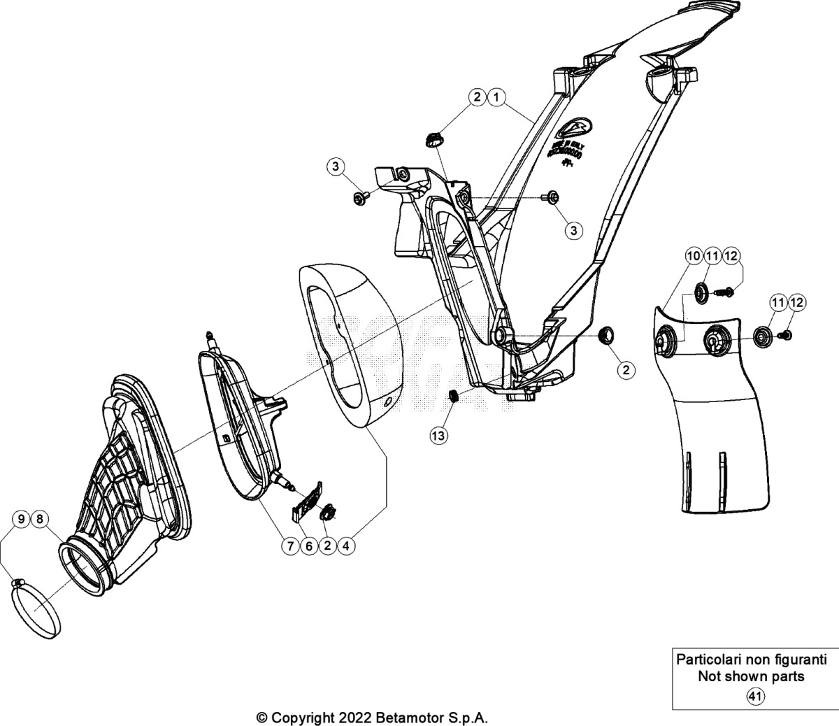 Spare parts for BETA 300  ENDURO RR 300 2T 2021 - Boite à air