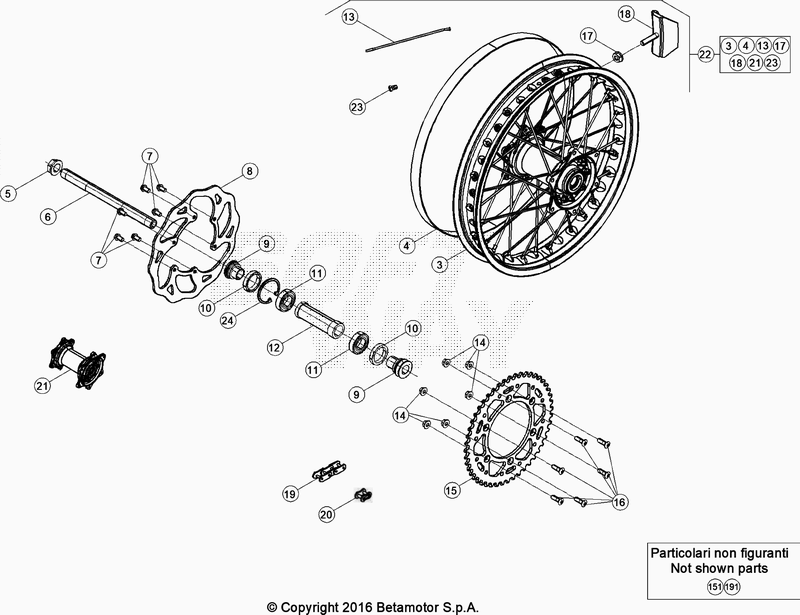 Spare parts for BETA 300  ENDURO RR 300 2T 2021 - Roue Ar.