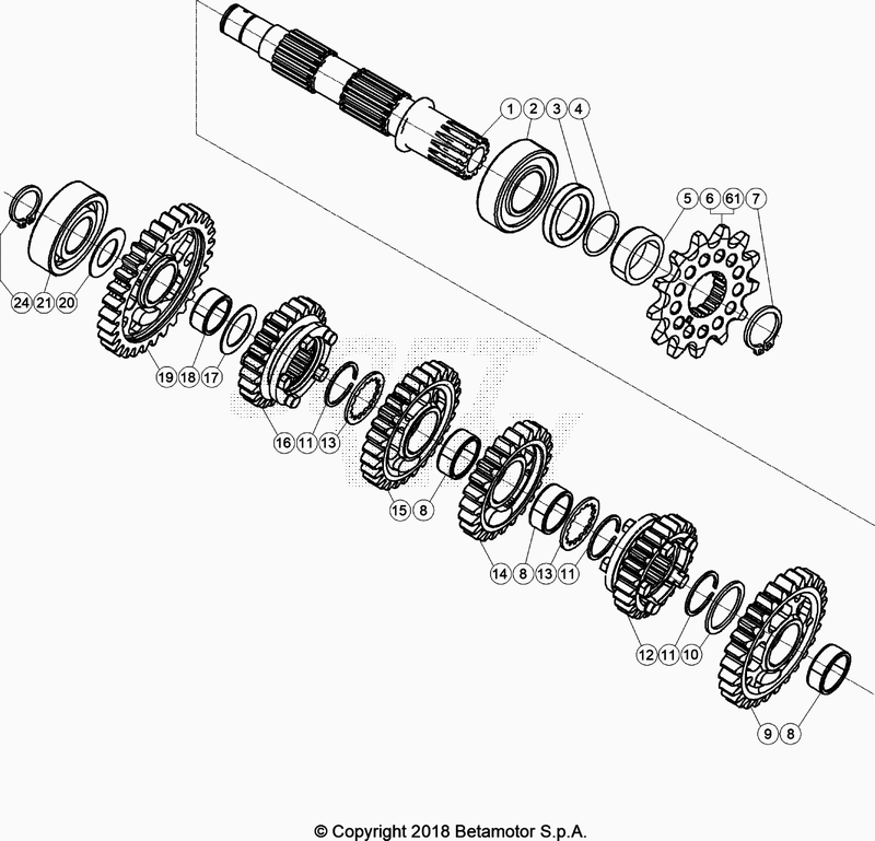 Spare part for BETA 300  ENDURO RR 300 2T 2021 - Boite de vitesses