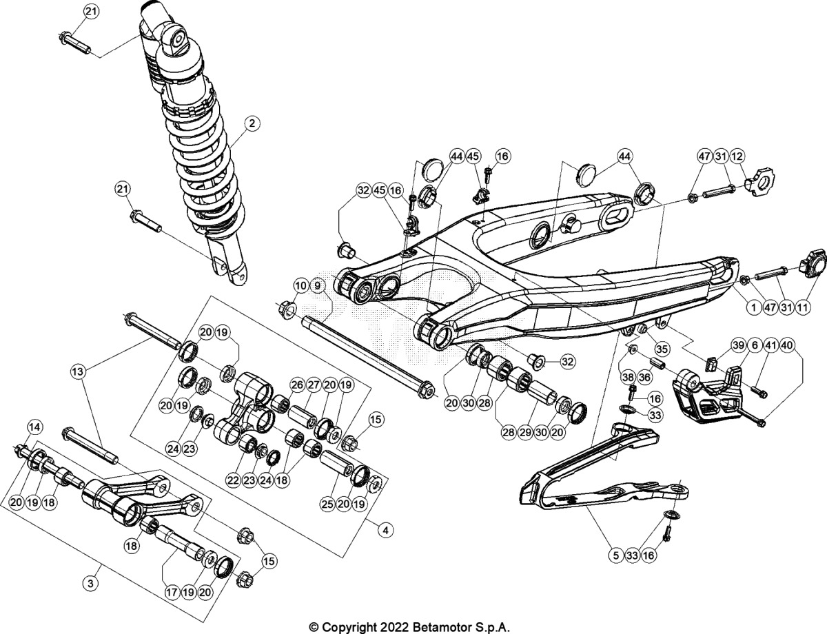Spare parts for BETA 300  ENDURO RR 300 2T 2021 - Suspension
