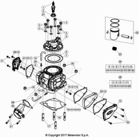 Spare part for BETA 300  ENDURO XTRAINER 300 2T 2022 - Cylindre-Culasse-Distribution