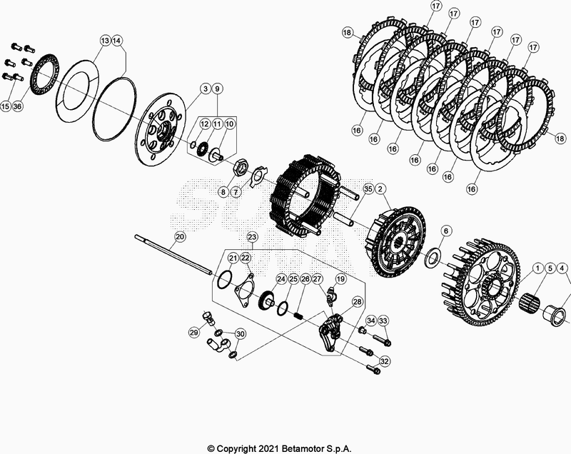 Spare part for BETA 300  ENDURO RR 300 2T RACING 2024 - Embrayage
