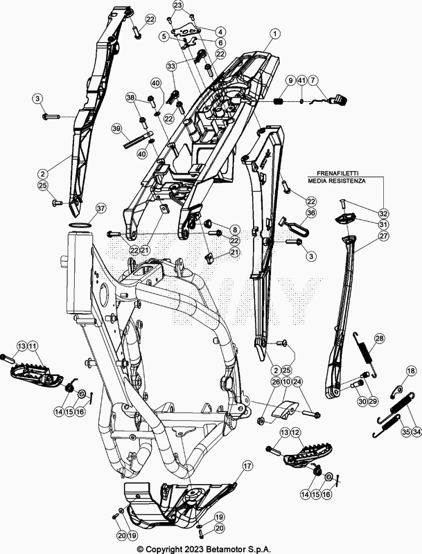 Spare parts for BETA 300  ENDURO RR 300 2T RACING 2024 - Accessoires du châssis