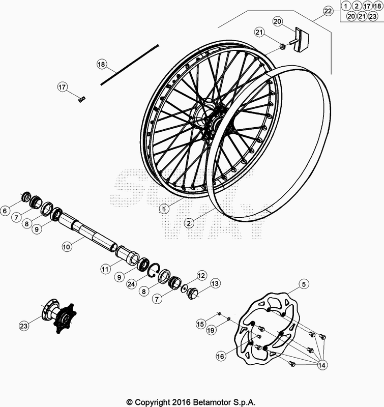 Spare parts for BETA 300  ENDURO RR 300 2T RACING 2024 - Roue Avant